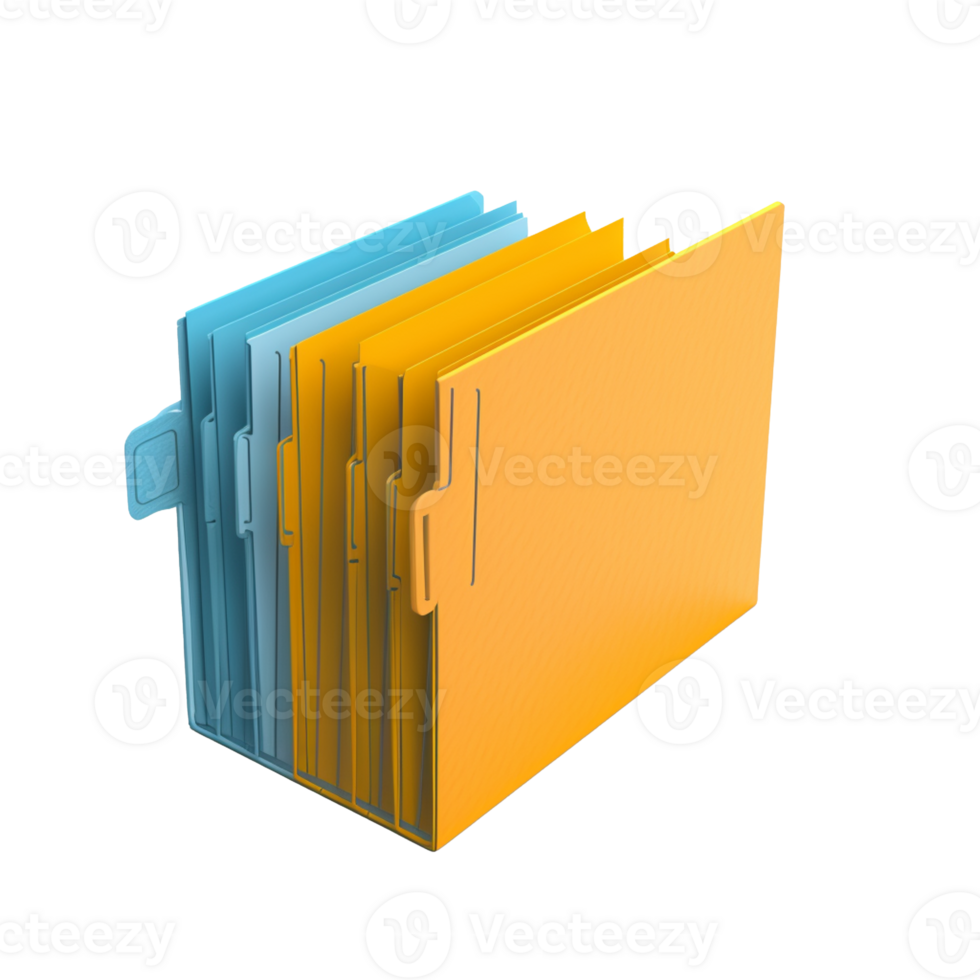 files and folders isolated on background with png