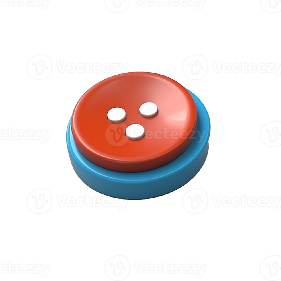 red push button isolated on background with png