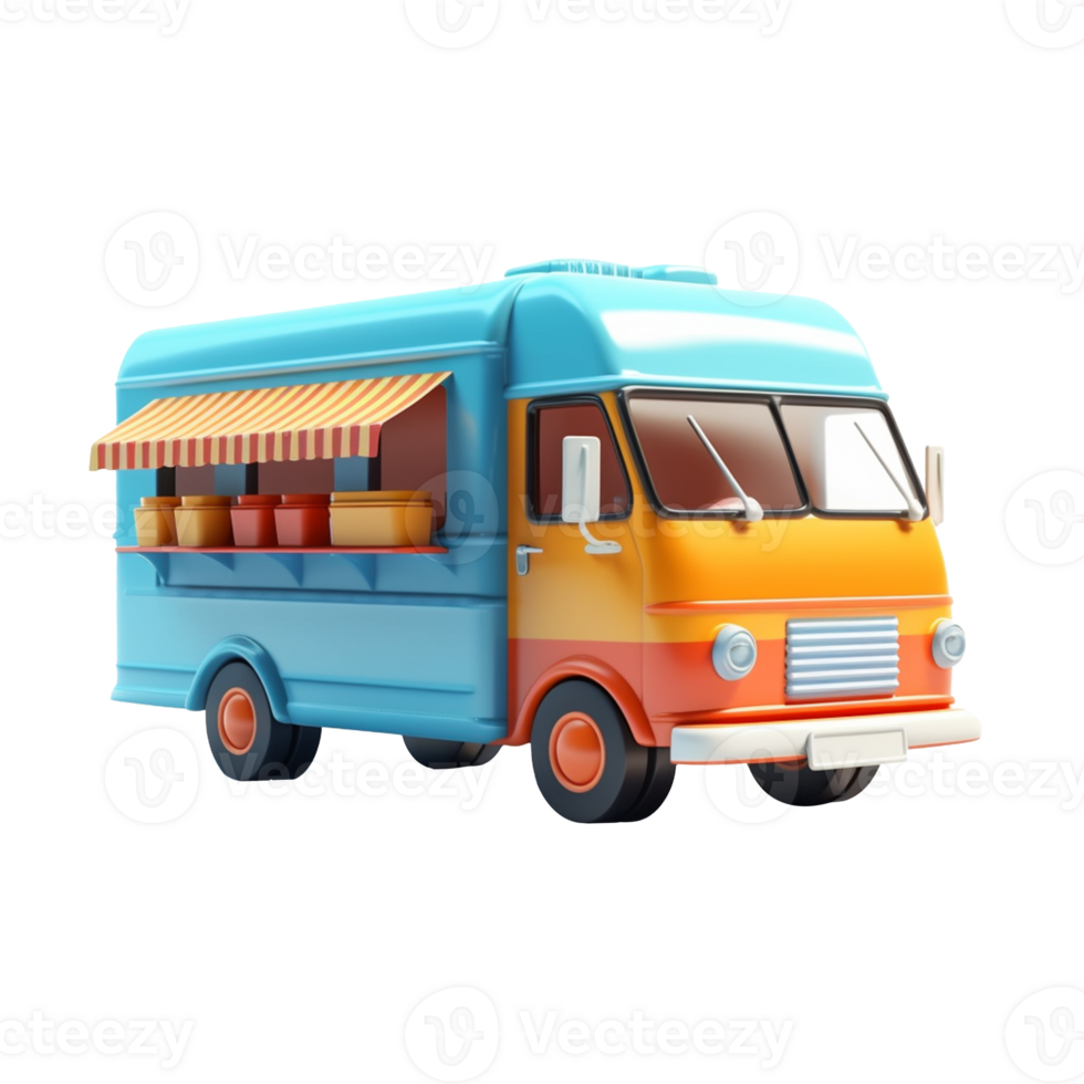 Food Truck isolated on background with png