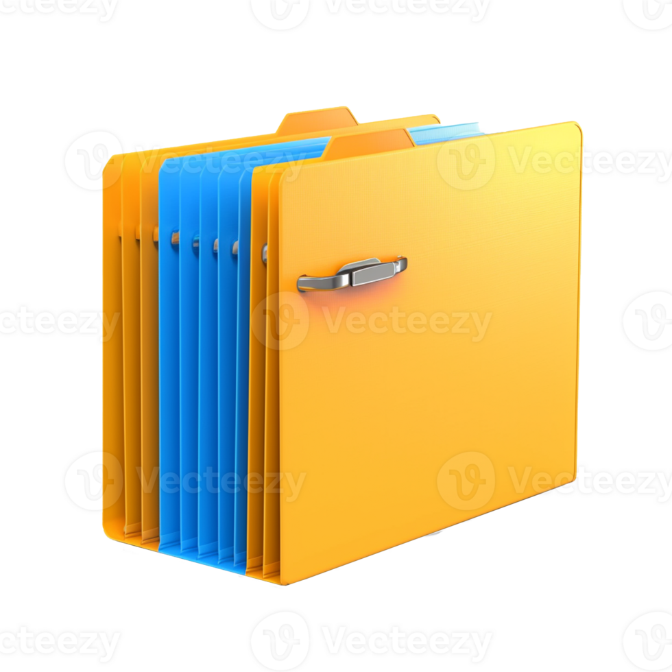 files and folders isolated on background with png