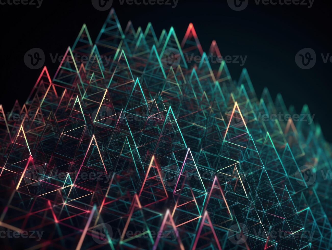 Futuristic abstract triangle geometric background created with technology photo