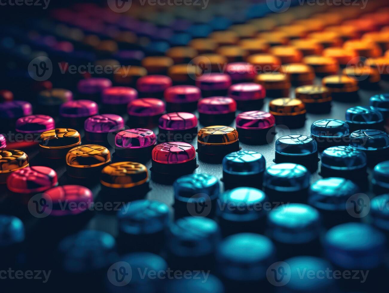 Many colorful pills on a dark background Geometric composition Created with technology photo