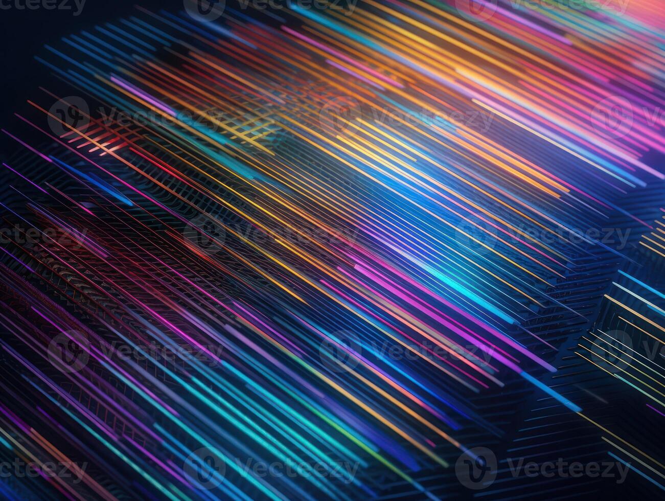 Neon lights diagonal lines on dark background Created with technology photo