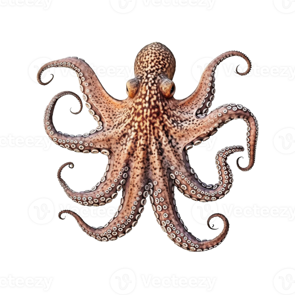 Octopus isolated on transparent background, created with png