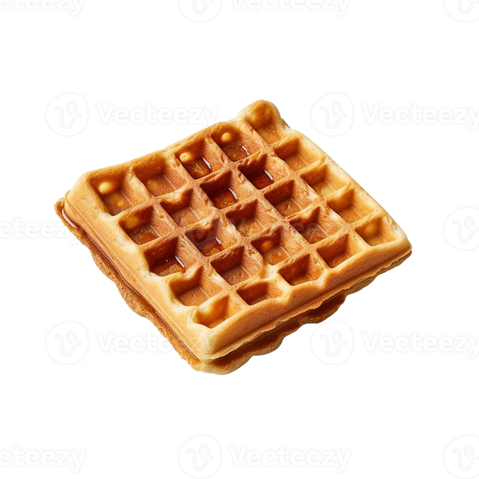 Waffle isolated on transparent background, created with png