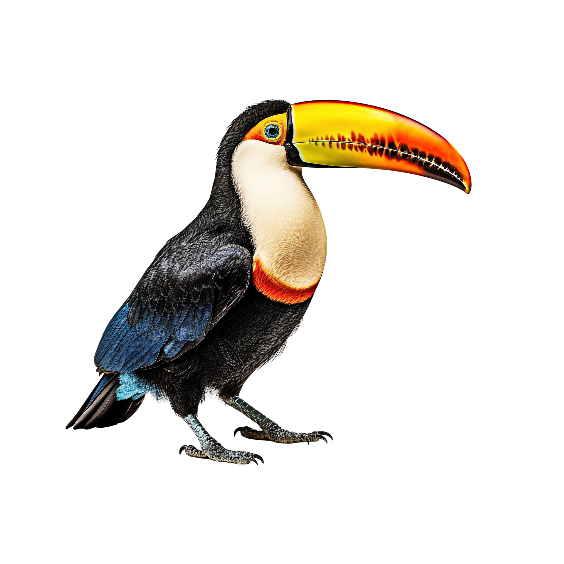 Toucan bird isolated on transparent background, created with generative