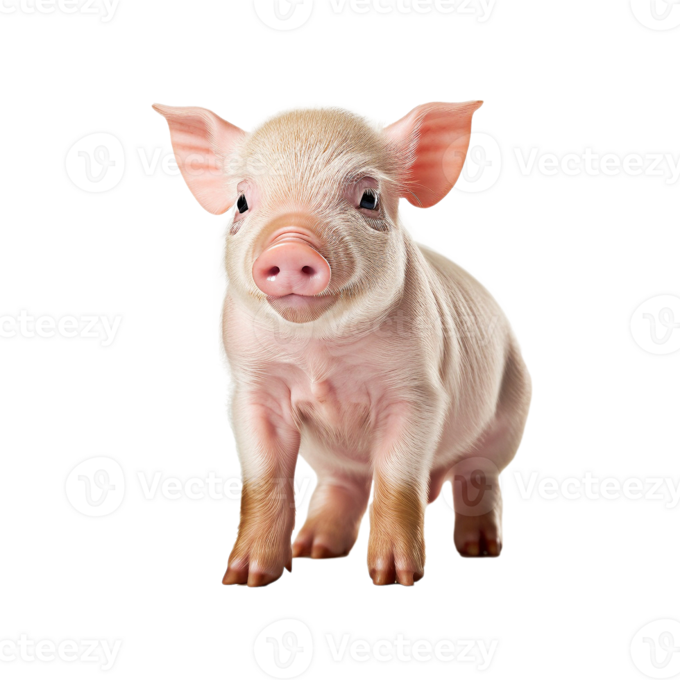 Baby Schwein isoliert auf transparent Hintergrund, erstellt mit generativ ai png