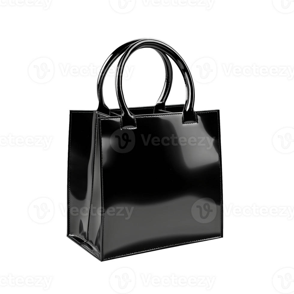 Black bag isolated on transparent background, created with png