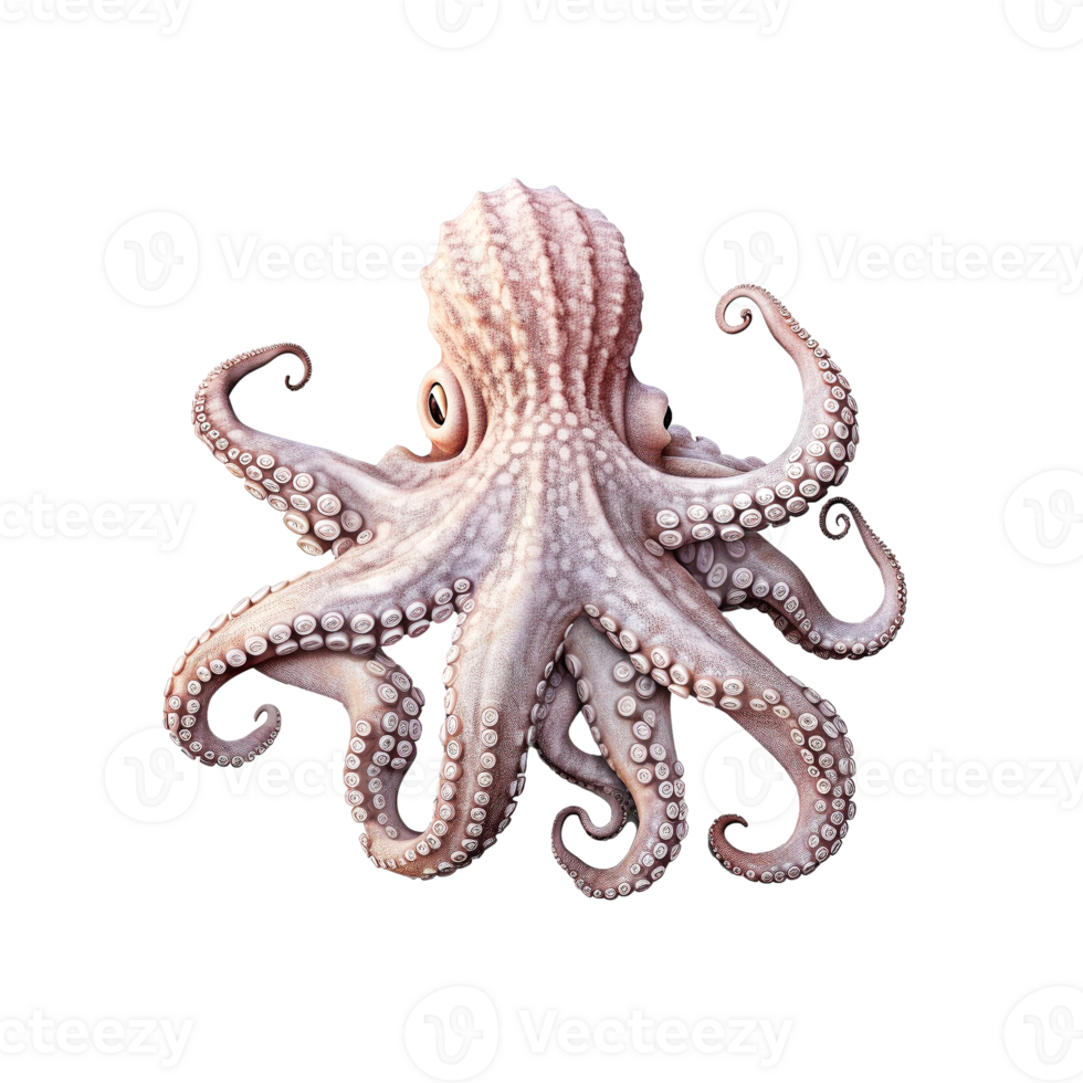 Octopus isolated on transparent background, created with png