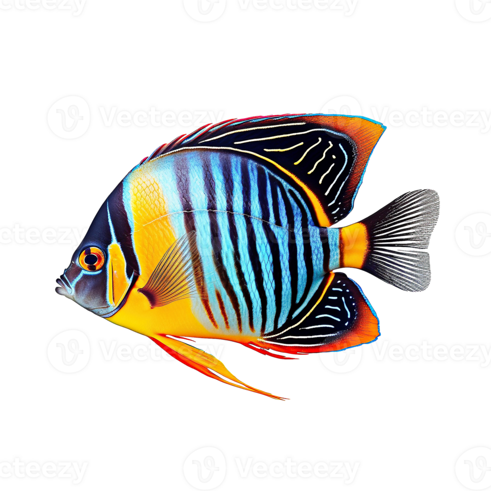 Tropical fish isolated on transparent background, created with png