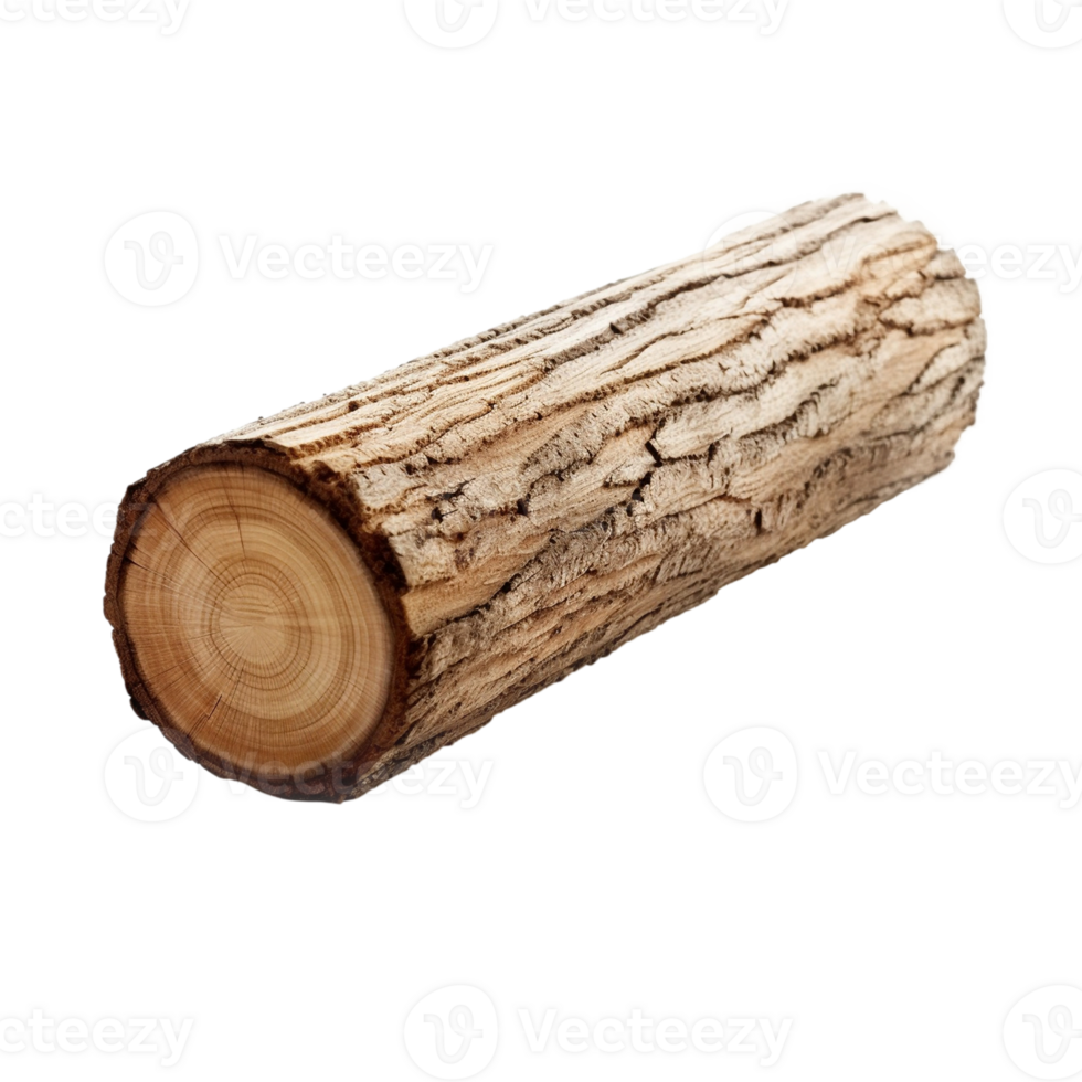 Wooden log as firewood isolated on a transparent background, created with png