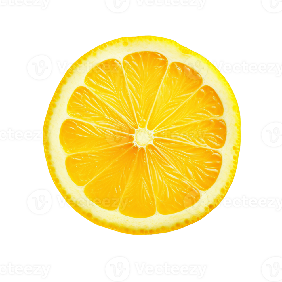 Lemon slice isolated on transparent background, created with png