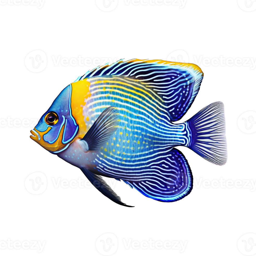 Tropical fish isolated on transparent background, created with png