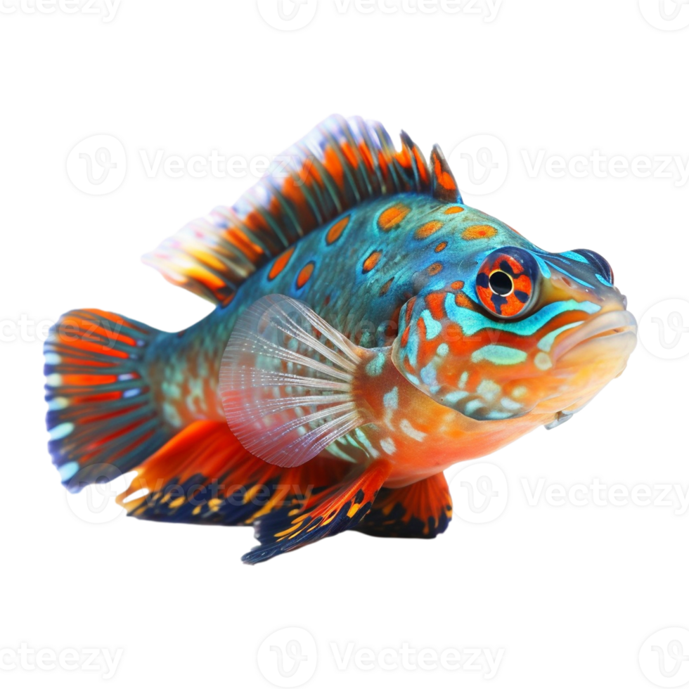 Mandarin fish isolated on transparent background, created with png