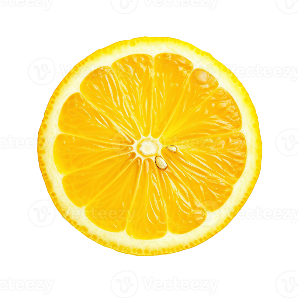 Lemon slice isolated on transparent background, created with png