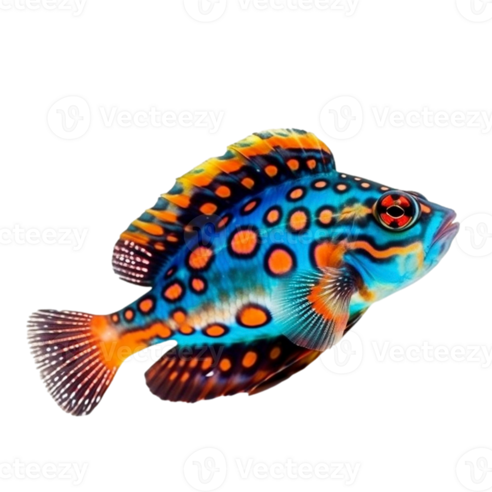 Mandarin fish isolated on transparent background, created with png