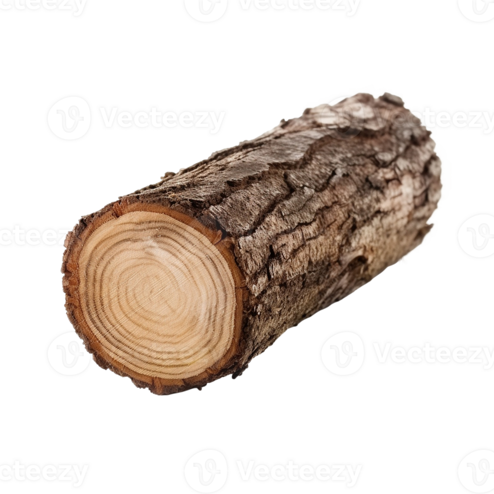 Wooden log as firewood isolated on a transparent background, created with png