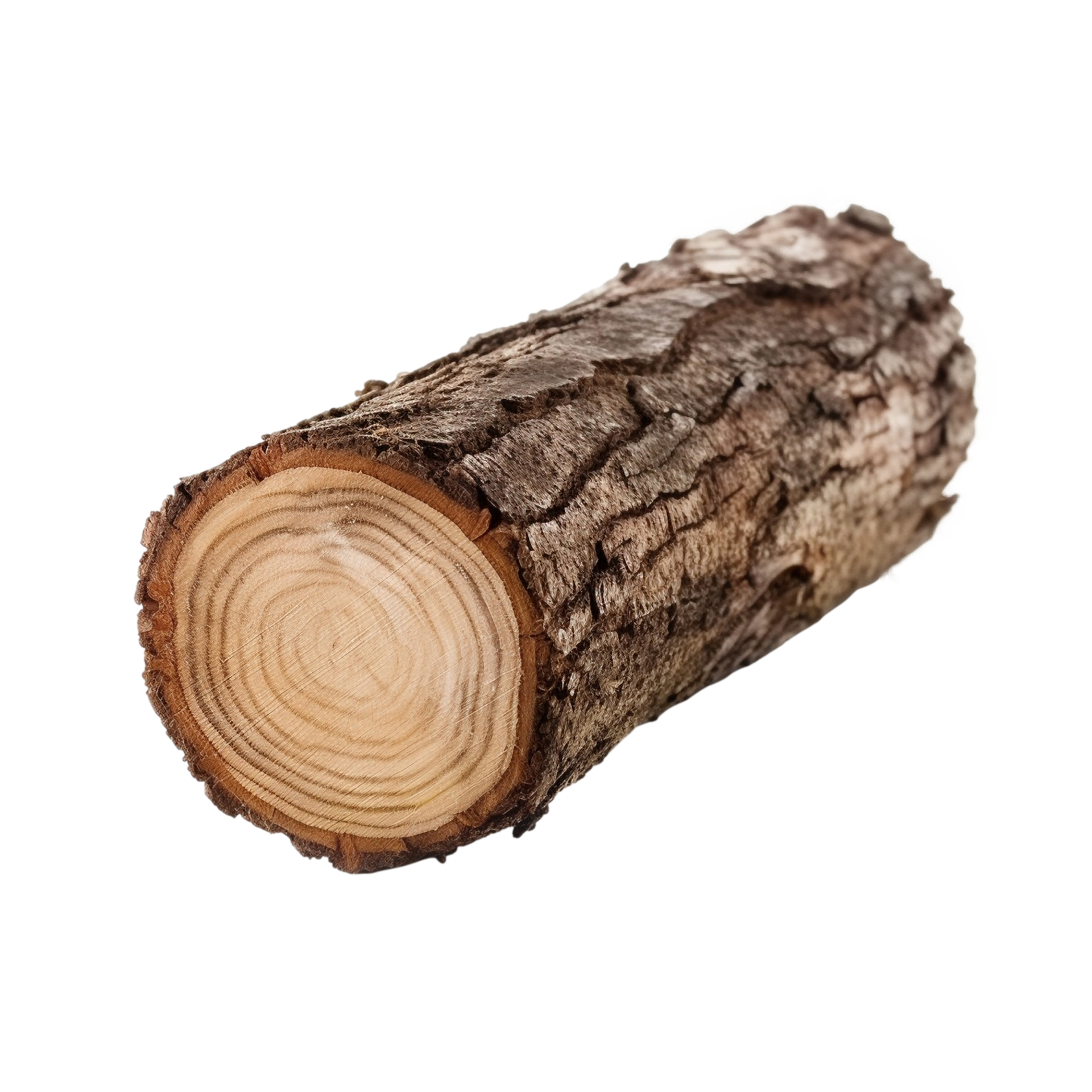 Wooden log as firewood isolated on a transparent background, created