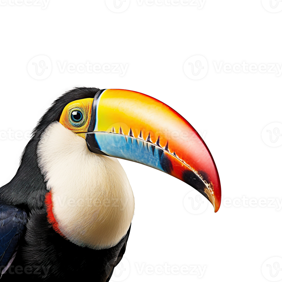 toucan oiseau isolé sur transparent arrière-plan, établi avec génératif ai png