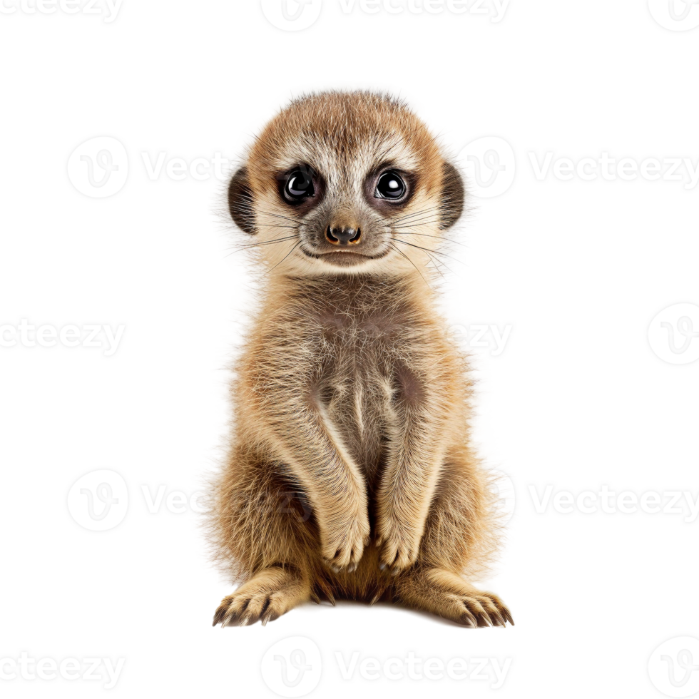 Meerkat cub isolated on transparent background, created with png