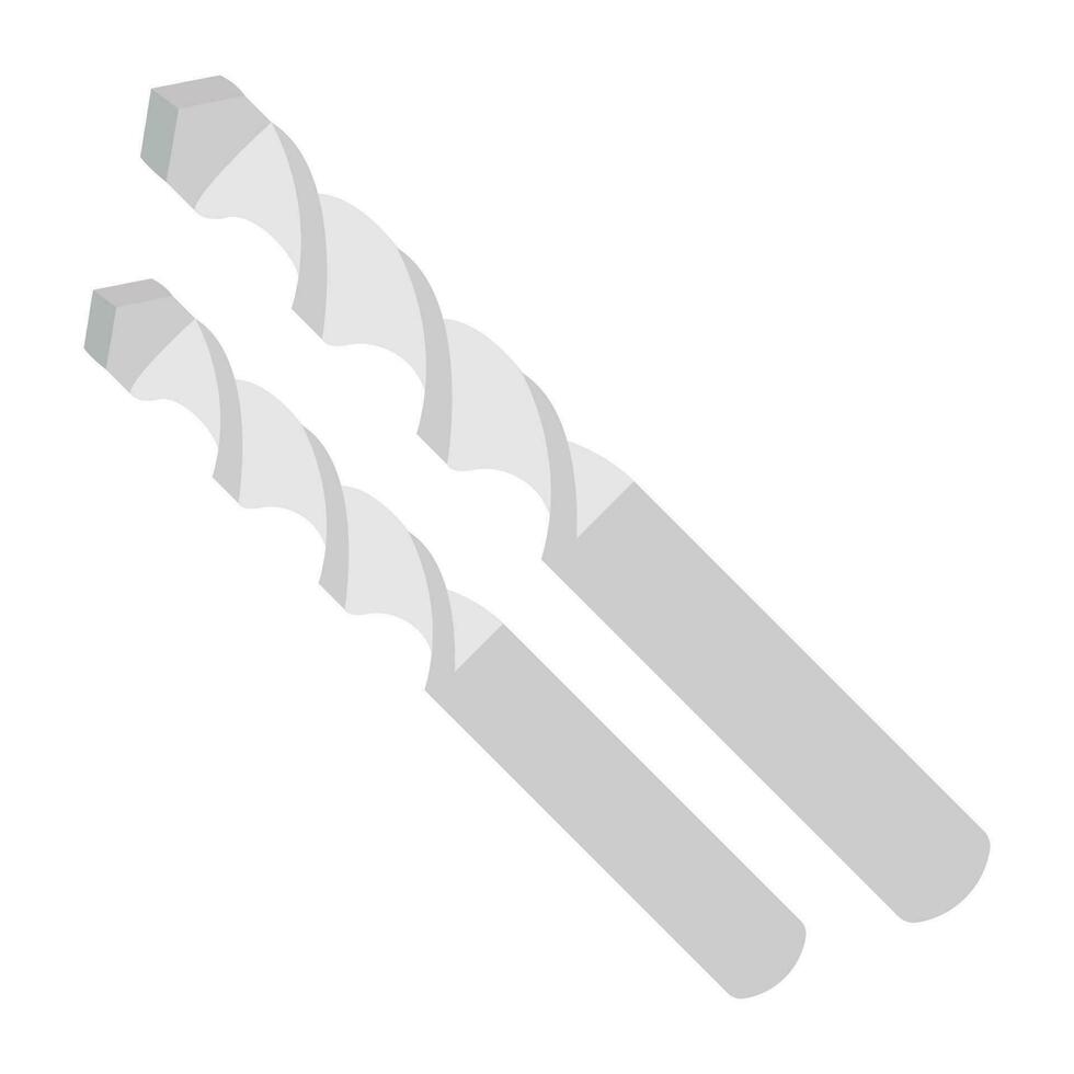 Screw like long shapes showing drilling tools icon vector