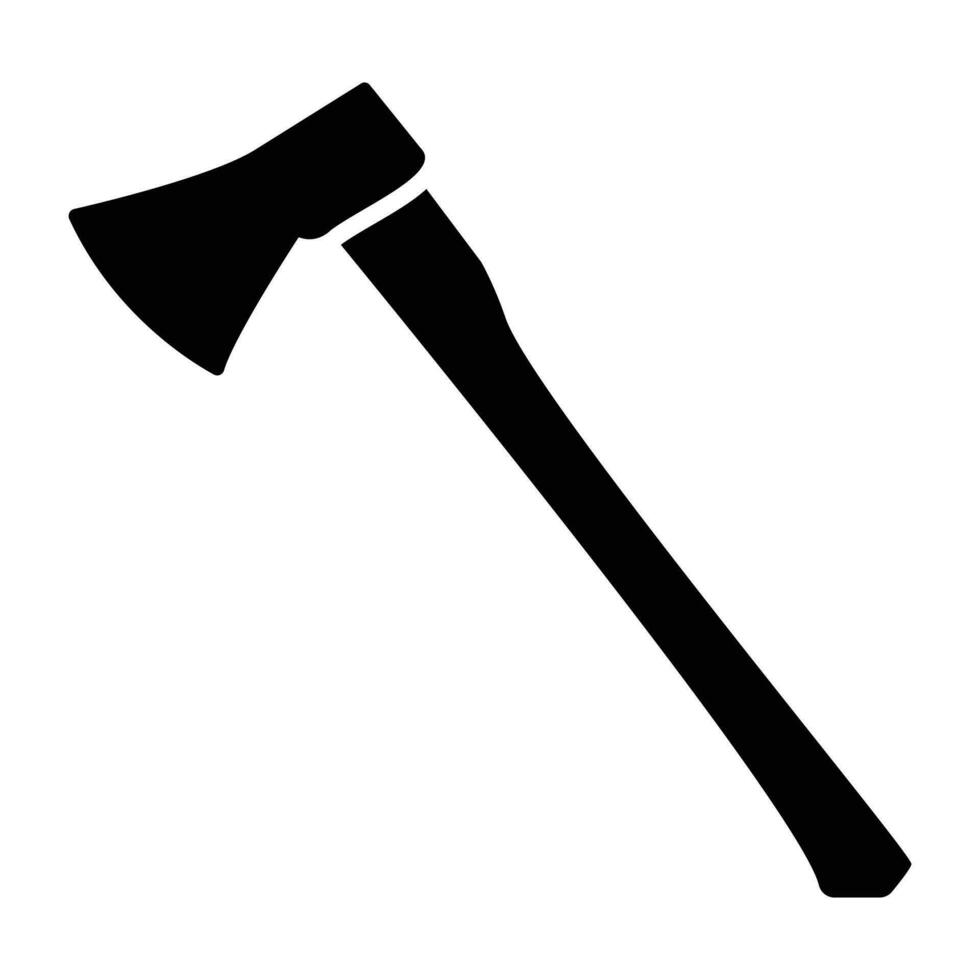 A heavy blade with wooden handle used by craftsman showing axe pictogram vector