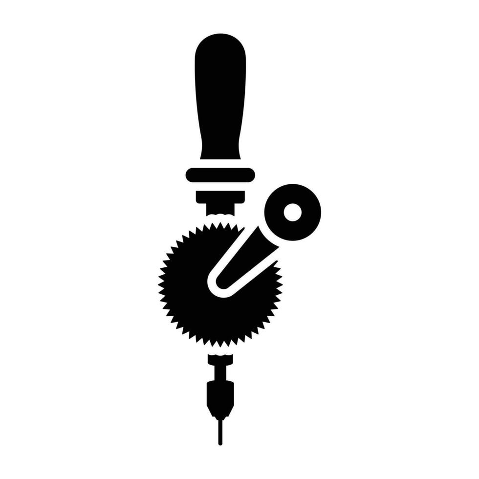An icon showing point of stone, bone,  and shell, along with a handle for revolving, showcasing hand drill icon vector