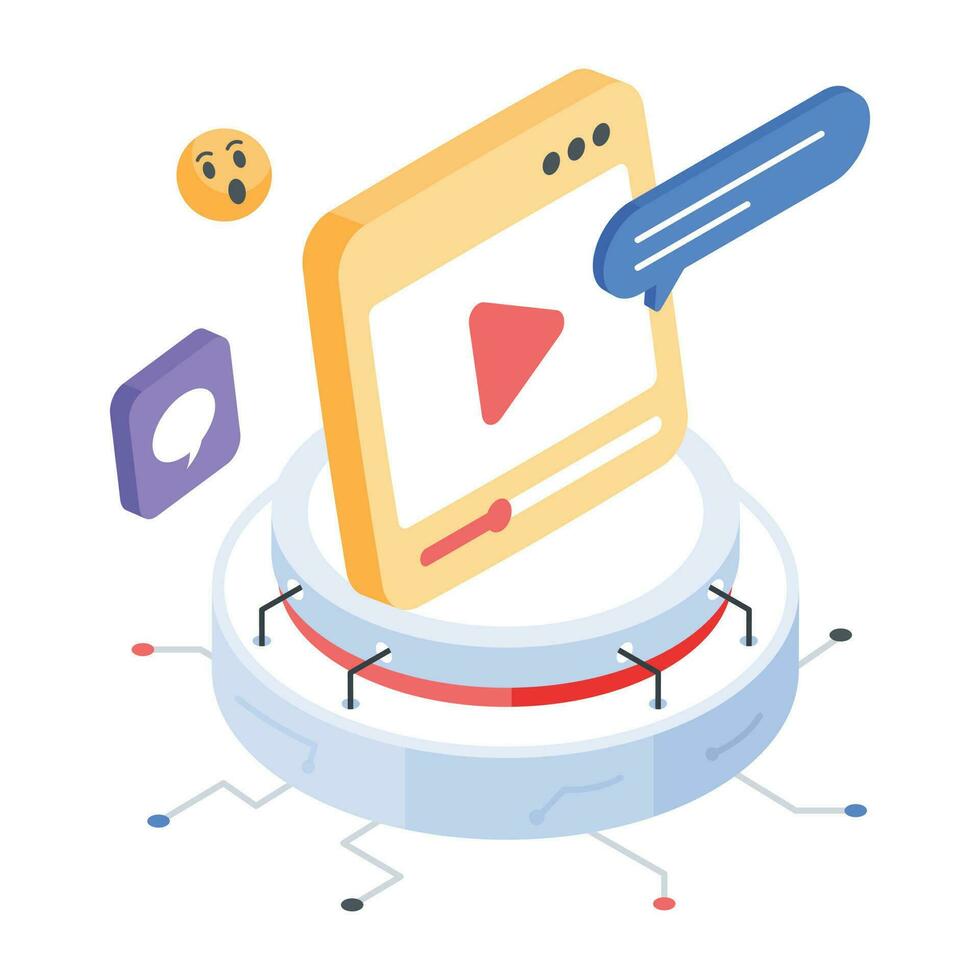Trendy isometric icon of media storage vector