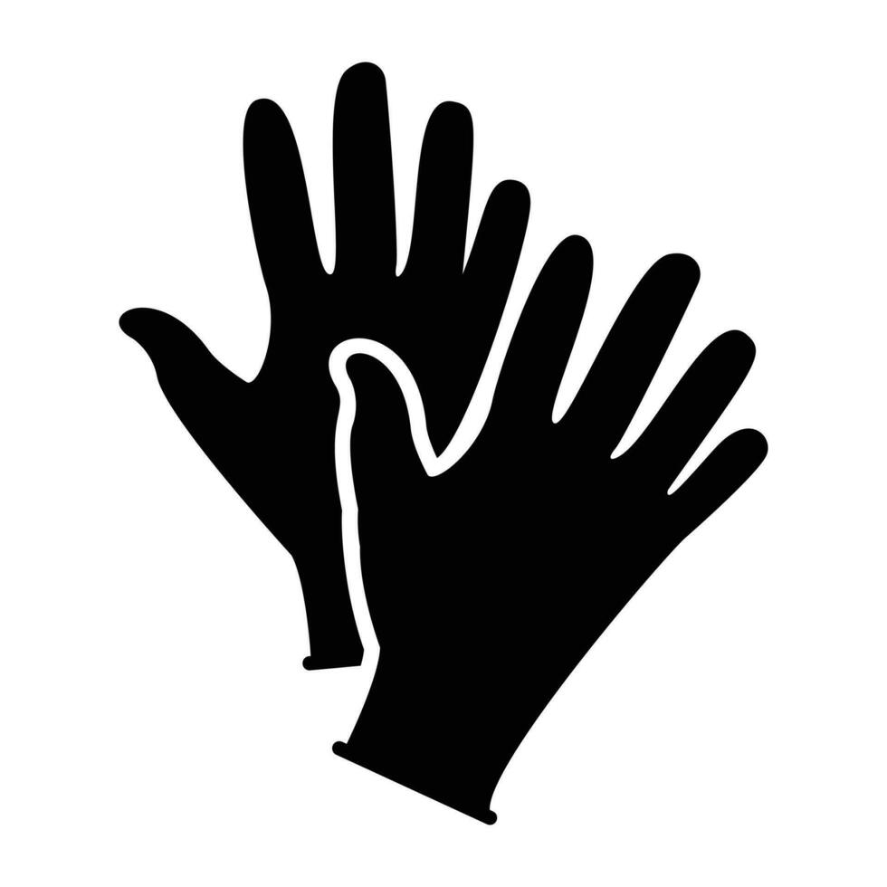 A rubber shaped hands denoting protective gloves icon vector