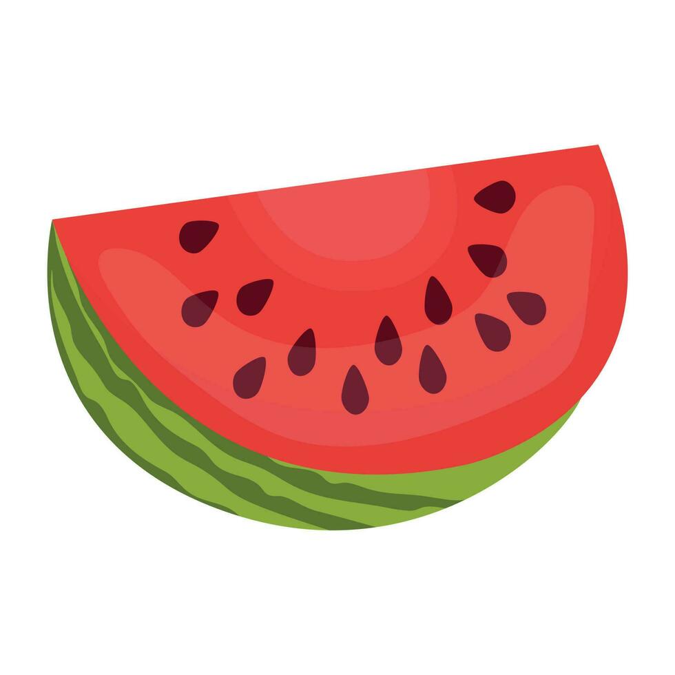 Watery and juicy summer fruit with black seeds depicting watermelon vector