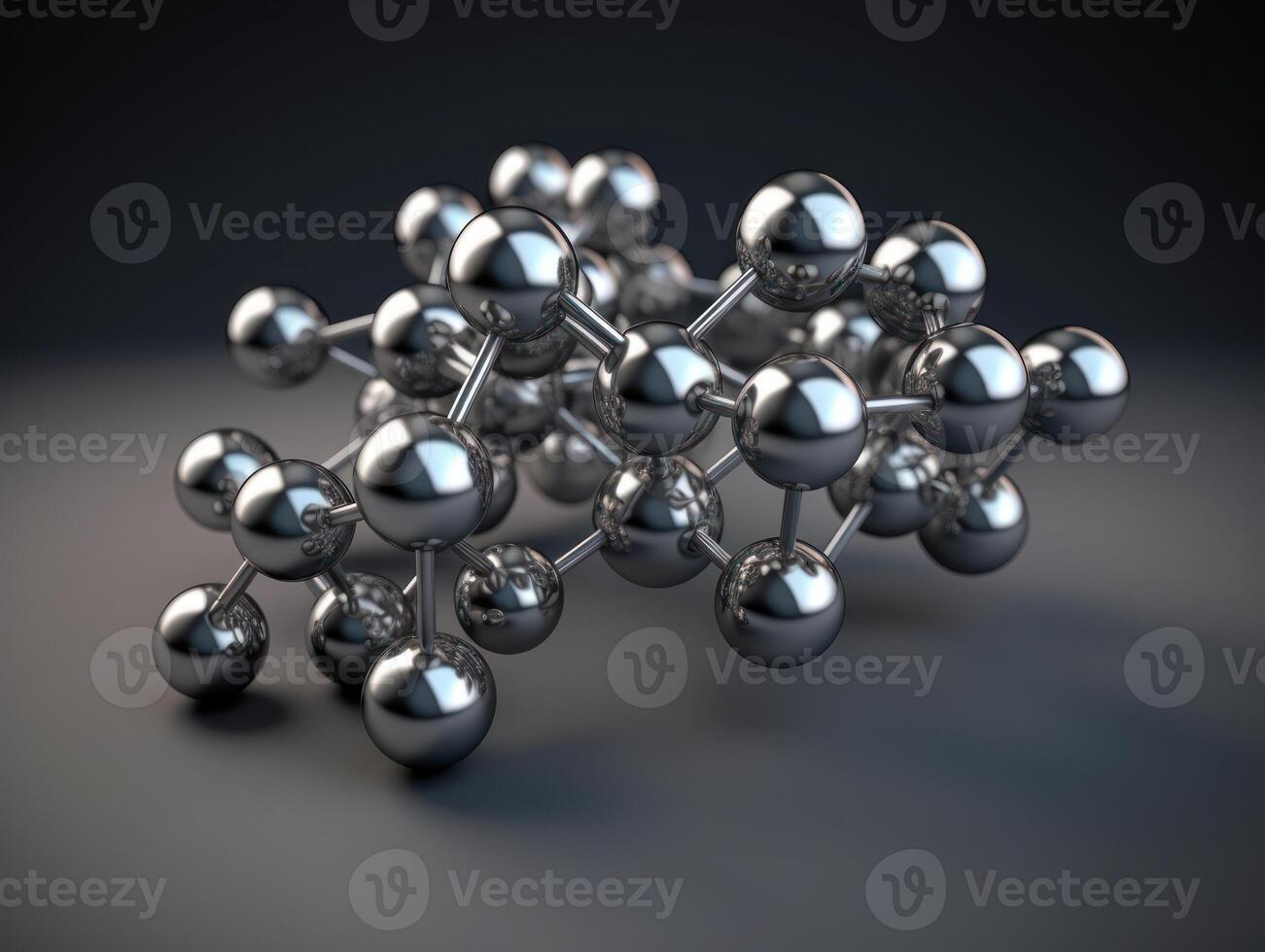 Abstract molecule model on dark background Created with technology. photo