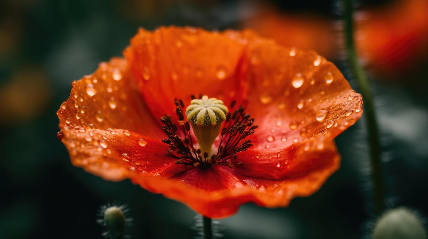 amapola flores ilustración ai generativo foto