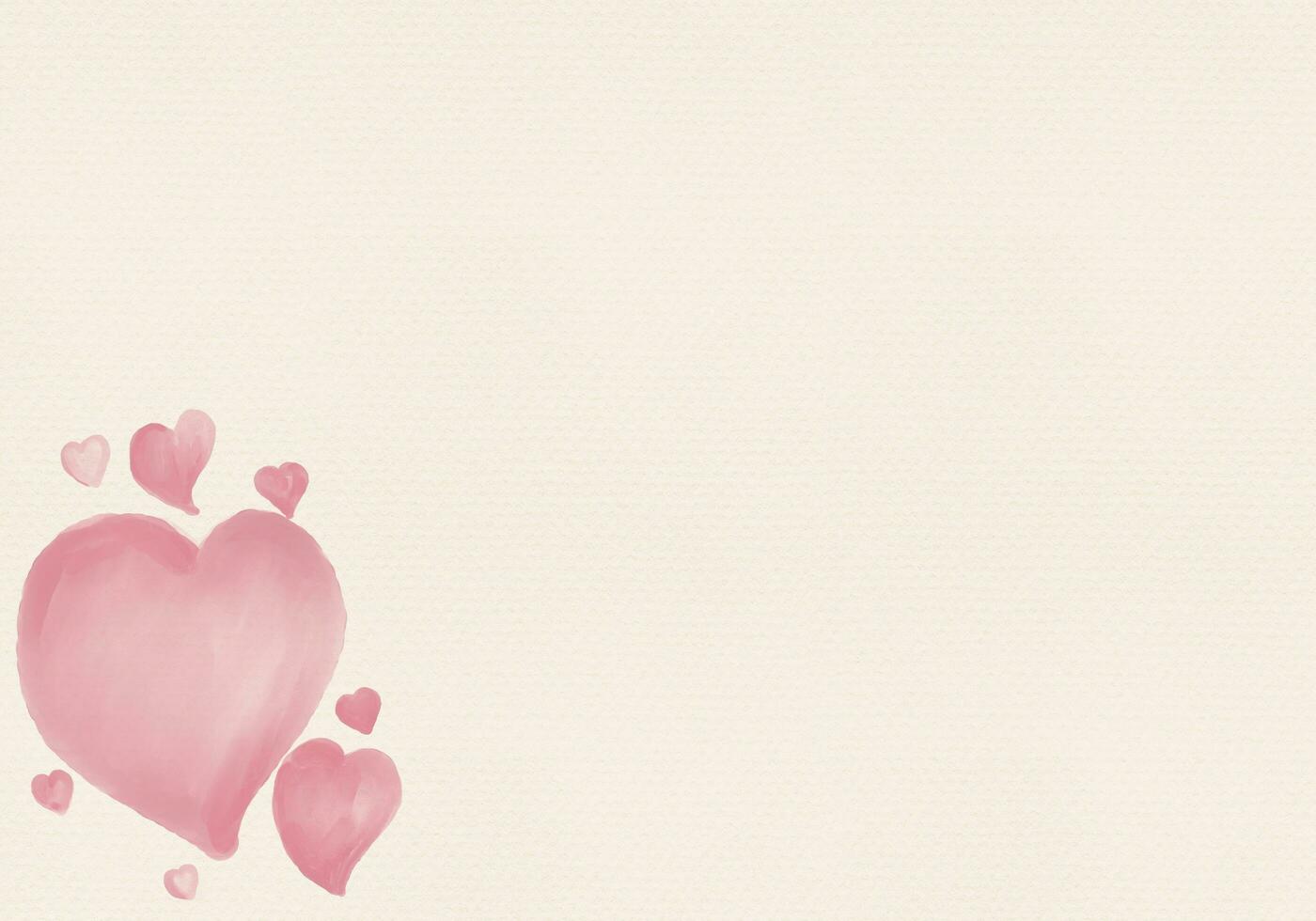 Pink watercolor heart painted on a warm background. Valentine's Day, Mother's Day. letter and love greeting card. photo