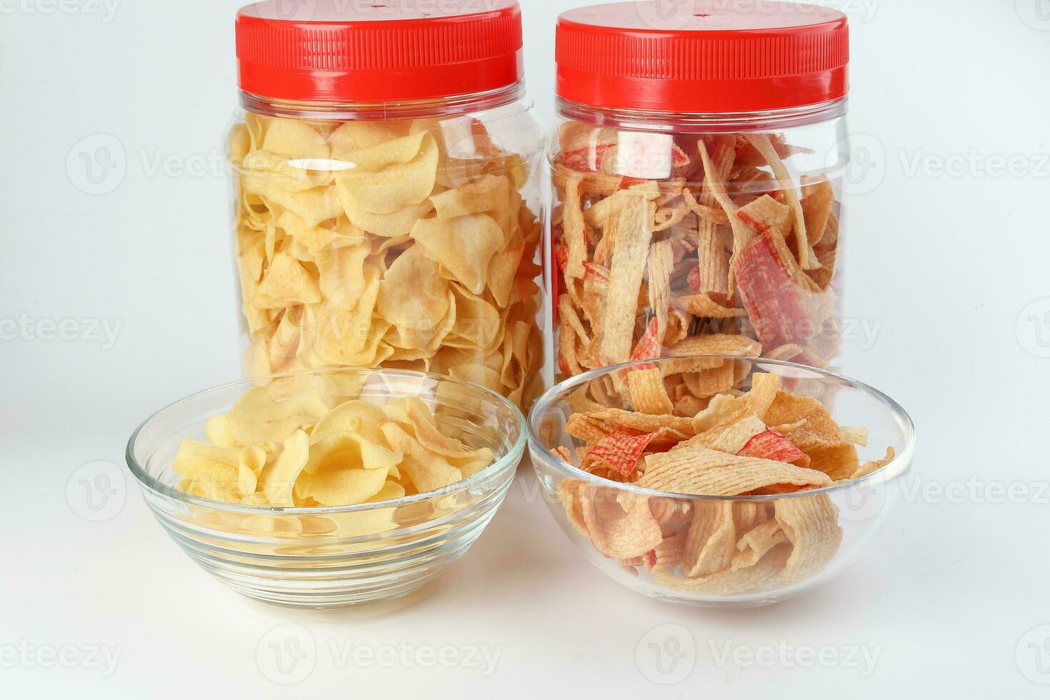 crab chips snack and arrowhead chips traditional for Chinese new year photo