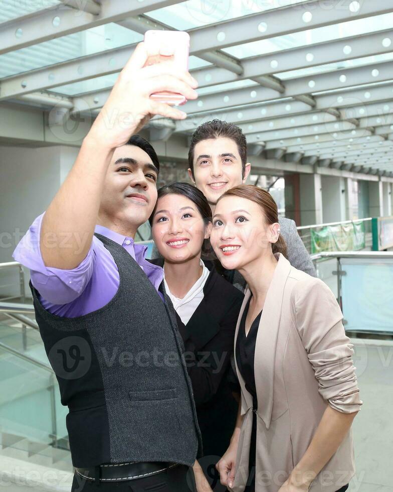 Young south east Asian middle eastern man woman student business colleague photo