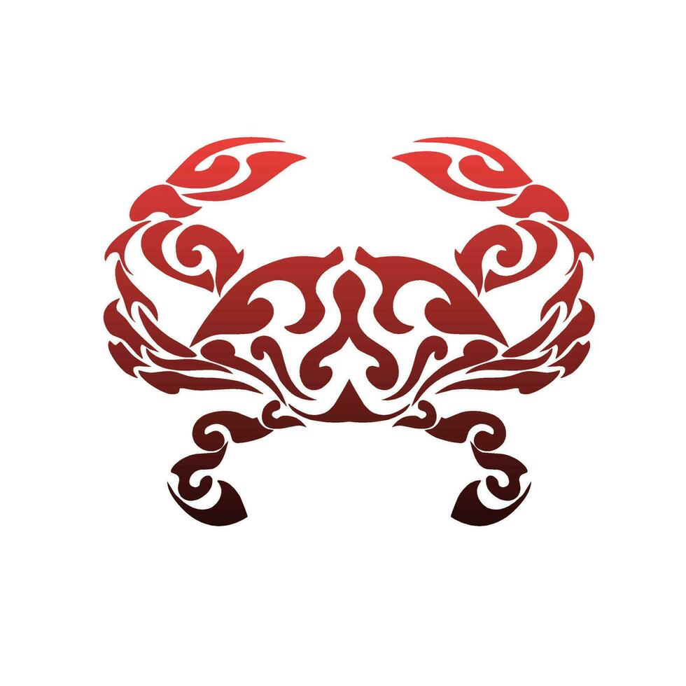 Illustration vector graphic of tribal art design crab