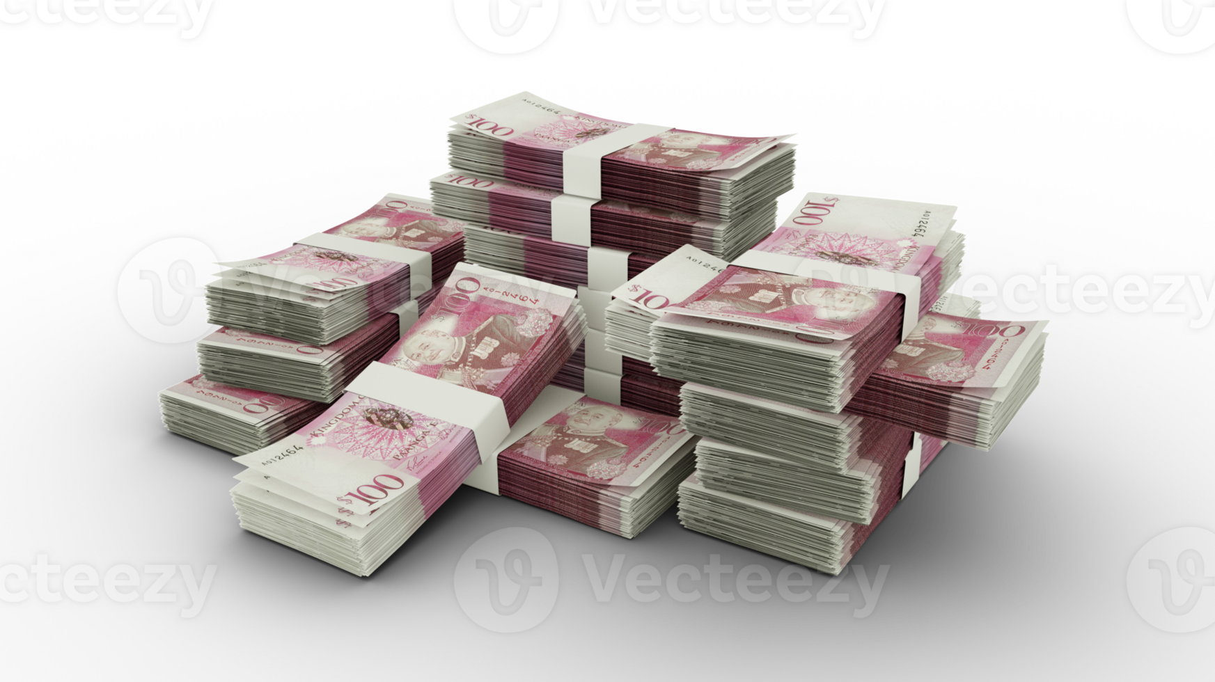 Stack of Tongan Paanga notes. 3D rendering of bundles of banknotes png