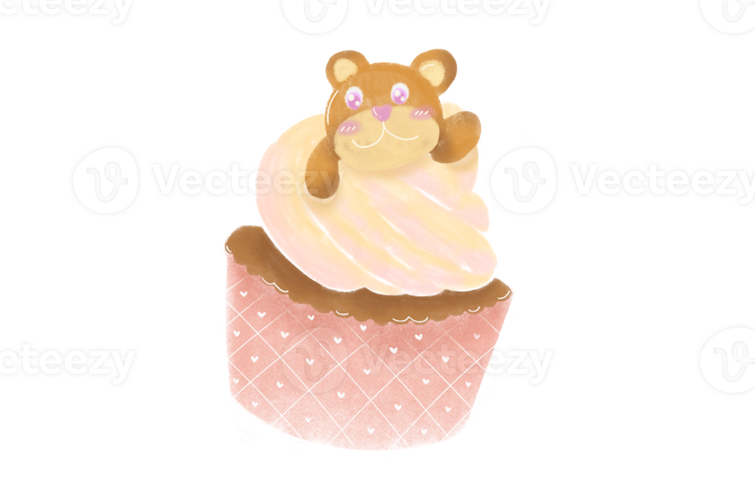 Cupcakes with Teddy bear png