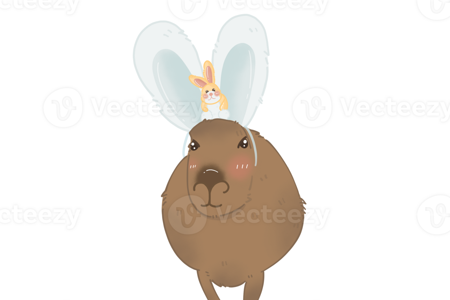 Capybara with bunny png