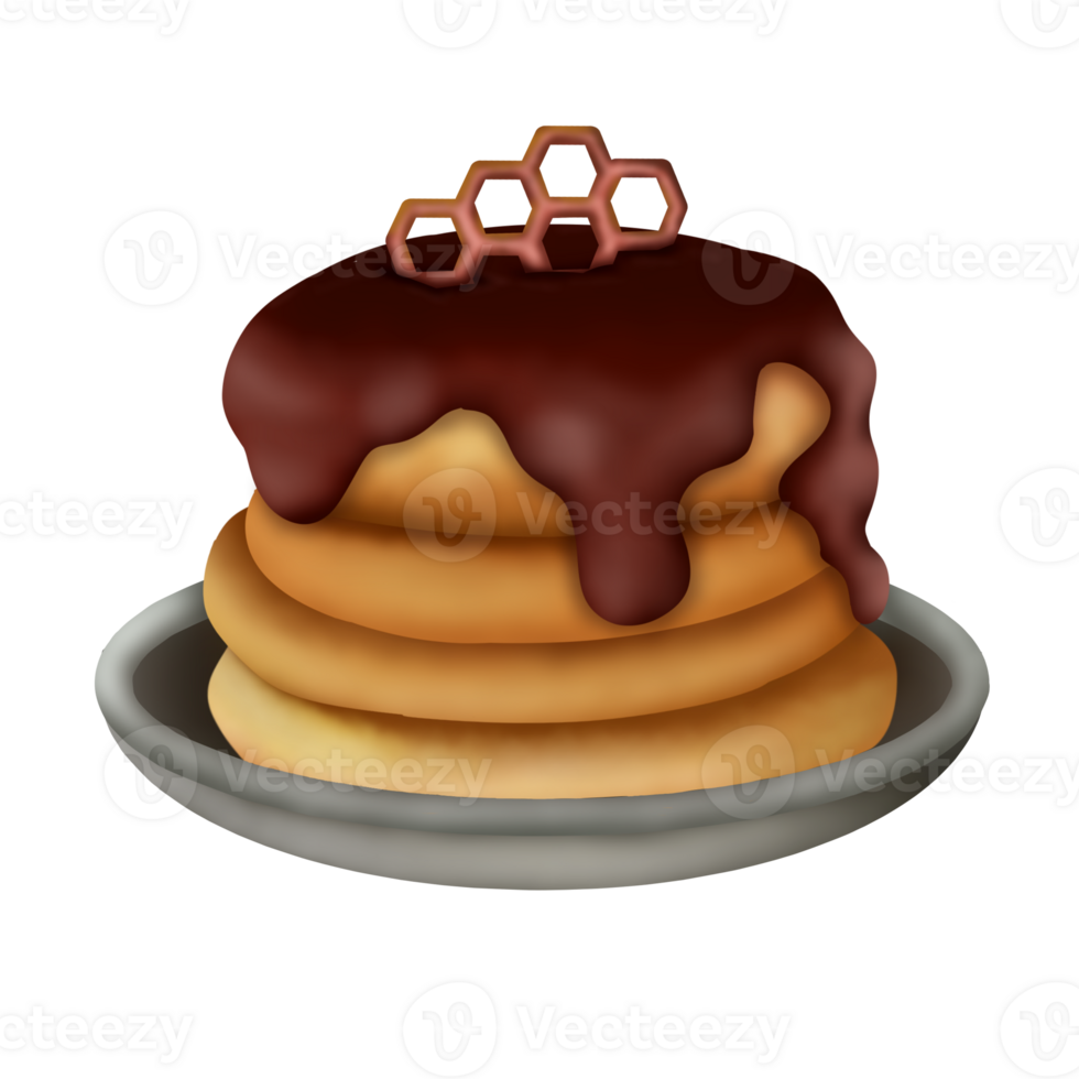 Pancake with chocolate lava png