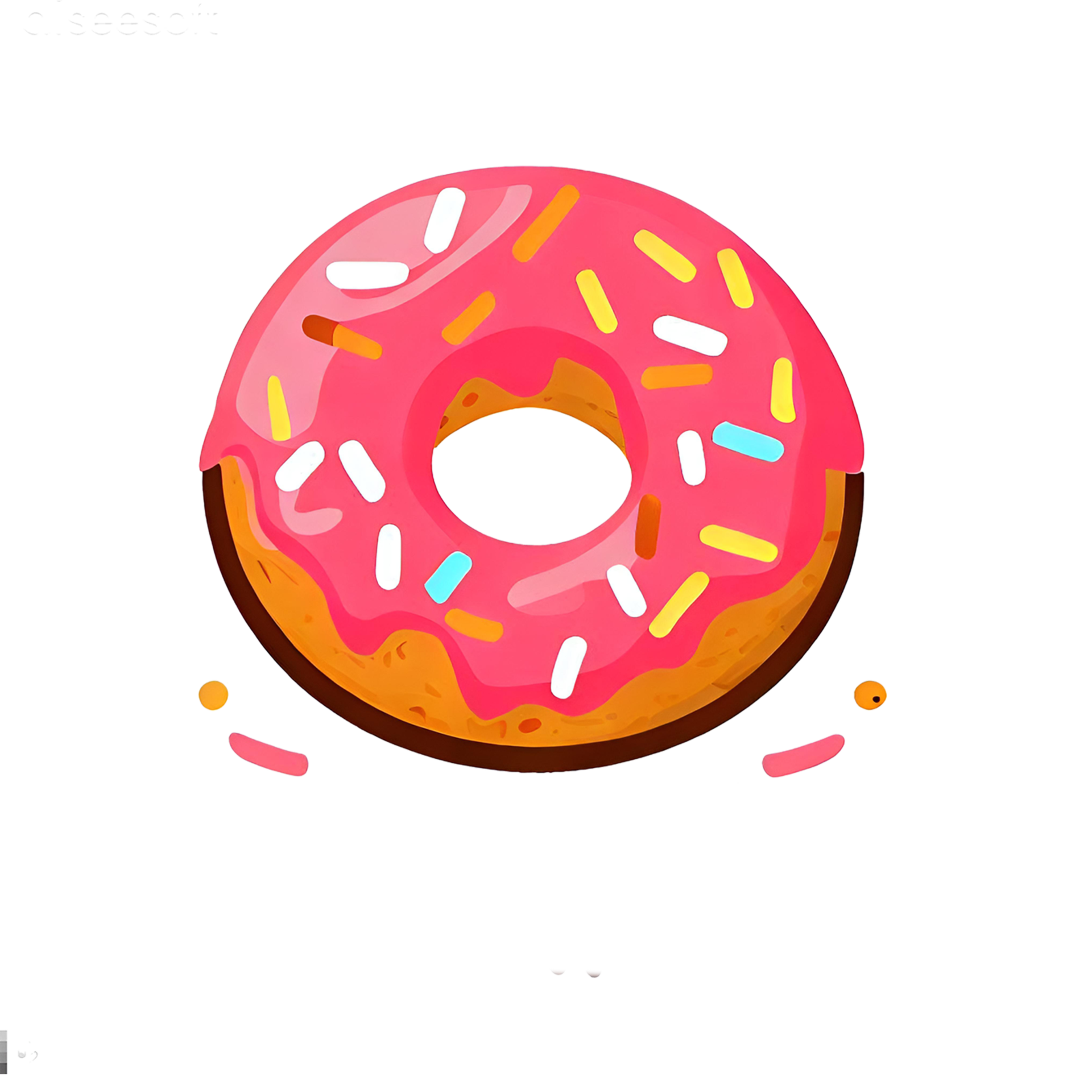 Cute Pink Donut with Sprinkles 24513046 PNG