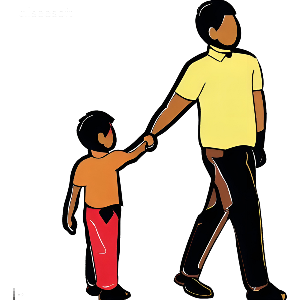 Father and Son Walking Hand in Hand png