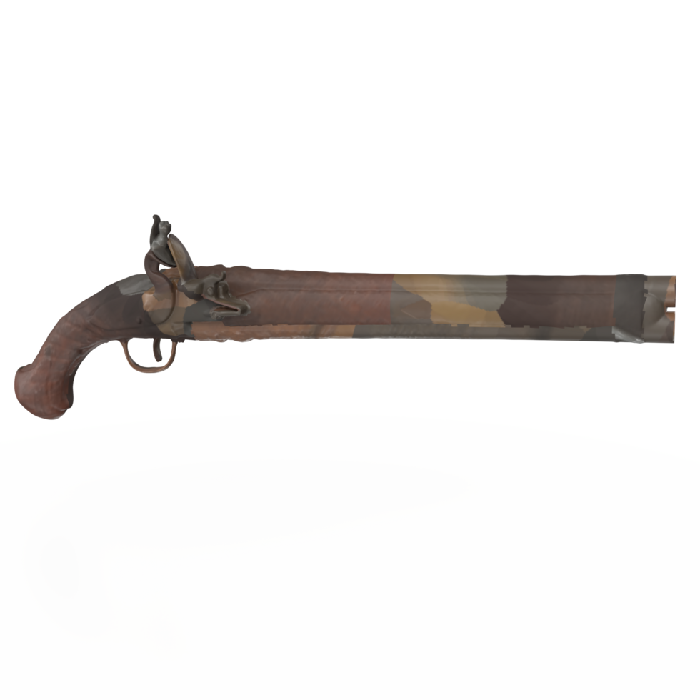 3D Rendering Of Old Gun png