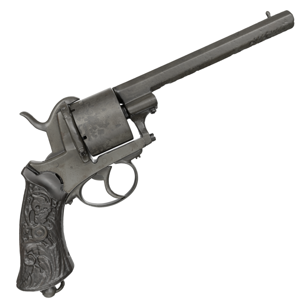 3d representación de revólver pistola png