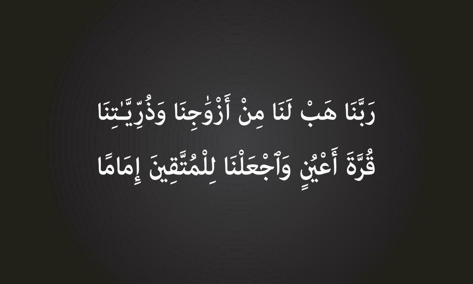 Surah Furqan Ayat 74 vector