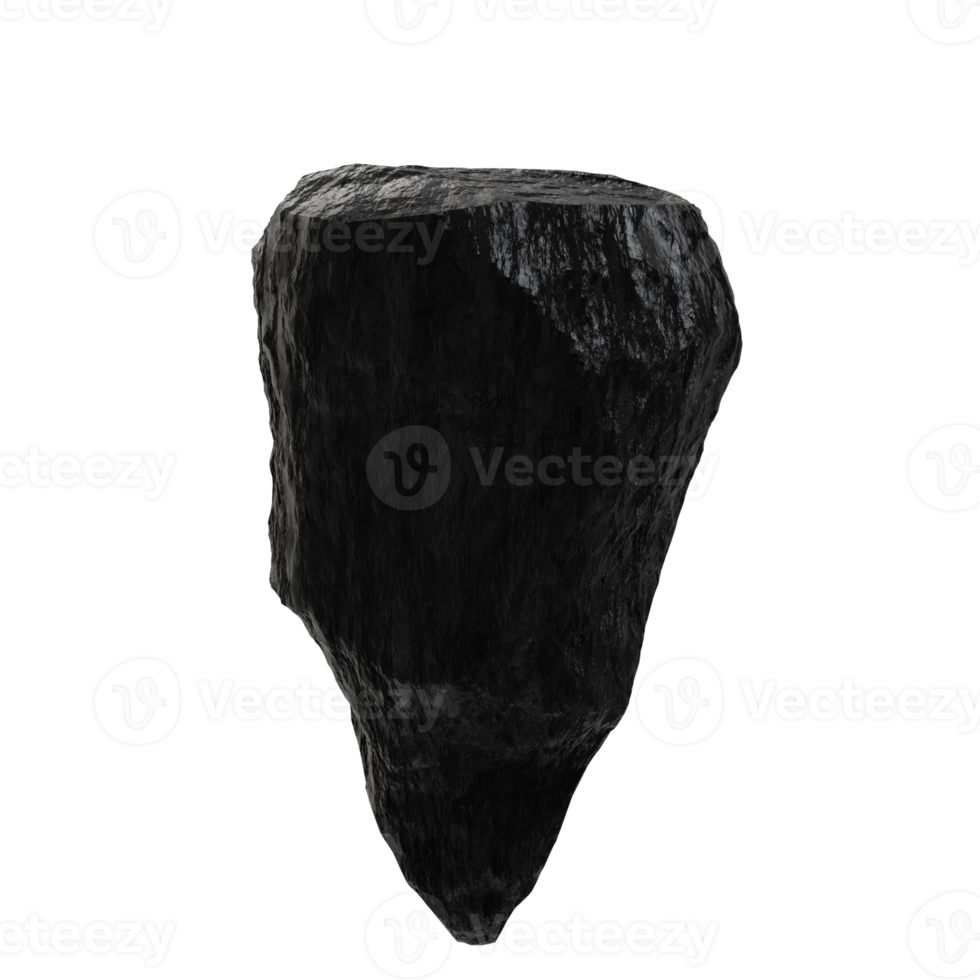 3d render illustration of wood charcoal or coal. for podiums or product stands png