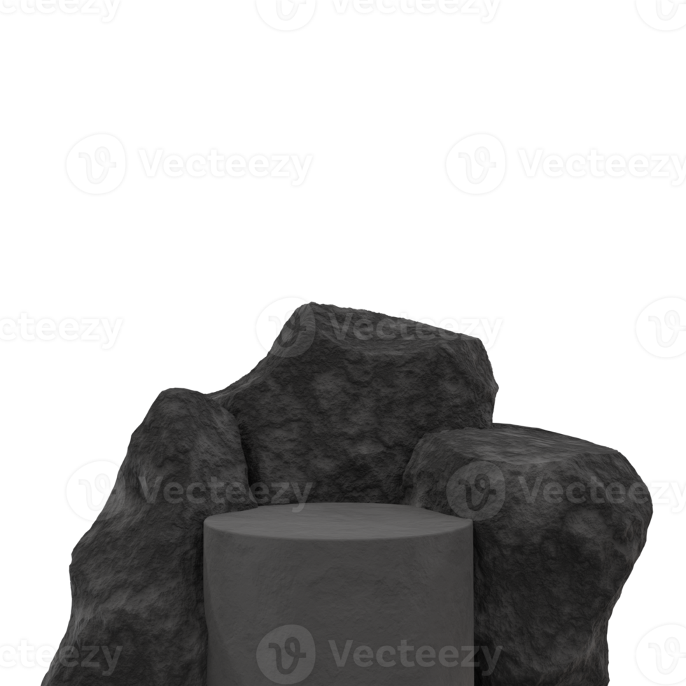 3d render of stone podium. minimalist mockup for podium display or showcase png