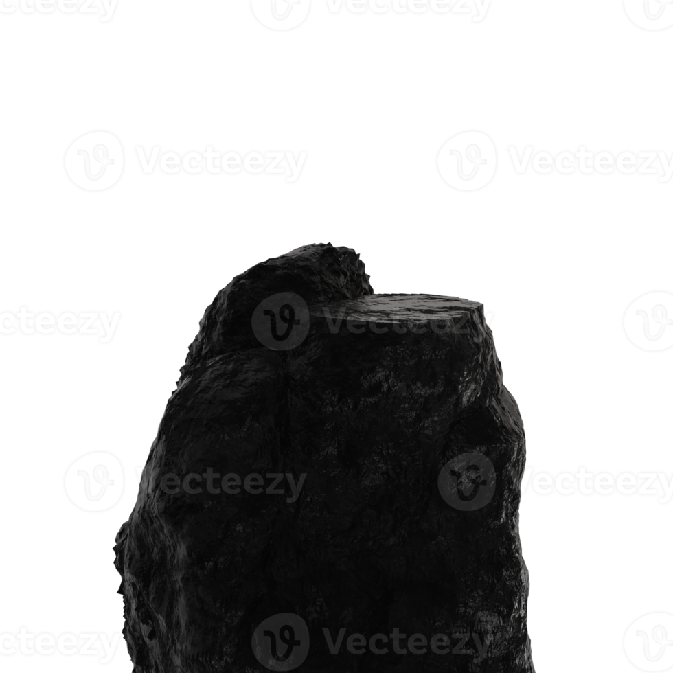 3d render illustration of wood charcoal or coal. for podiums or product stands png