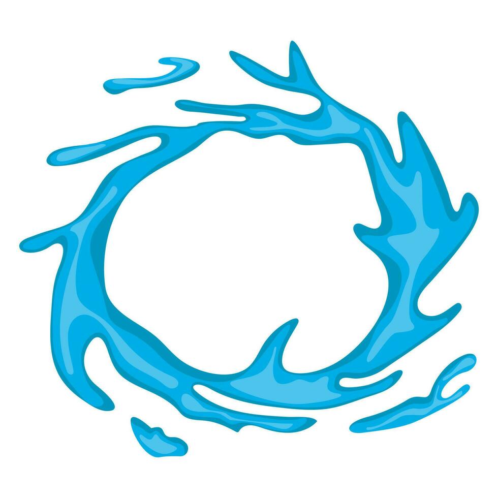 circular water splash vector