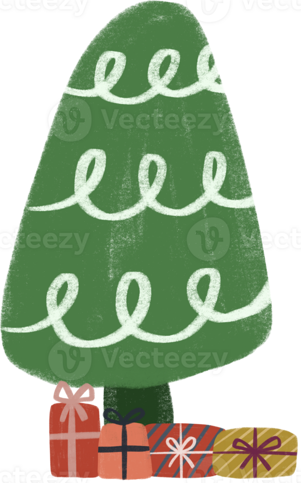 Christmas tree and gifts png